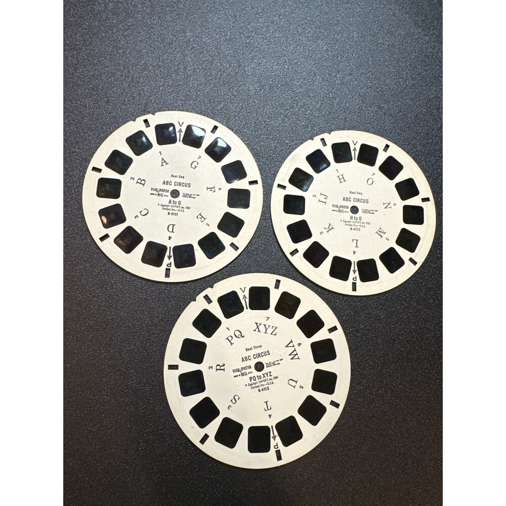 1968 View-Master ABC Circus 3 Reel Set Vintage Educational